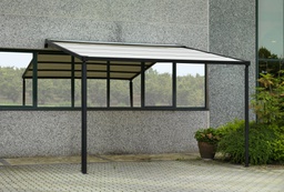 [V7406690000] Gazebo NEBRASKA a pergola in alluminio nero con telo elettrico h250 cm