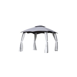 [1945568] Gazebo acciaio louisiana 3x3 mt con doppiotetto e tende laterali poliestere