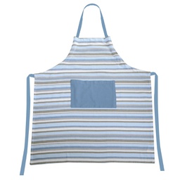 [V7901300000] Grembiule stripe avio tinto in filo cm80x90