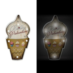 [V4609420000] Insegna metallo gelato c/led cm27x51,5x5