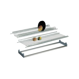 [FZ55182] Kit scolapiatti cromato da incasso regolabile e vaschetta 76x25 cm