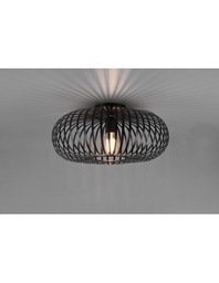 [TRIO606900132] Lampada Da Soffitto Gabbia Metallica Ellissi Johann Nero Ø40 cm Trio Lighting