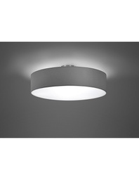 [TRIO603900311] Lampada Da Soffitto Hotel 3 Luci Paralume Stoffa Grigia Trio Lighting