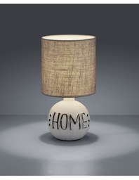 [20009448] Lampada Da Tavolo Esna Ceramica &quot;HOME&quot; E Paralume Cappuccino Ø16 cm Trio Lighting