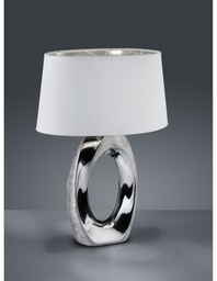 [TRIOR50521089] Lampada Da Tavolo Moderna Ceramica Argento Taba H52 cm Trio Lighting