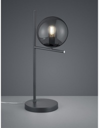 [TRIO502000142] Lampada Da Tavolo Sfera Vetro Fumé Antracite 1xE14 Pure Trio Lighting