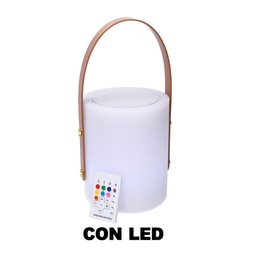 [2000793] Lampada Led in plastica ricaricabile multicolor con musica cm20 h