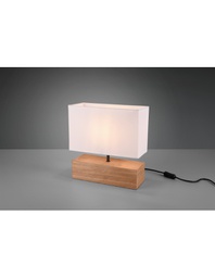 [TRIOR50181030] Lampada Tavolo Rettangolo Woody Legno Naturale Paralume Bianco Trio Lighting