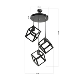 [FZ95895] Lampada a sospensione  Agatha MDL3790 3 cubi nero