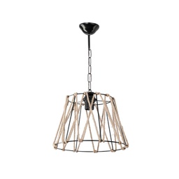 [FZ95880] Lampada a sospensione Evren ASZ0881 metallo nero e corda