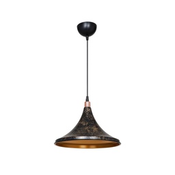 [FZ97691] Lampada a sospensione Kalyon metallo nero oro ASZ1650