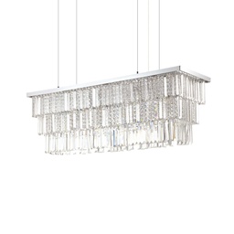 [8021696166360] Lampada a sospensione cromo L 1030 x H min 650 - max 1320 x P 305 mm