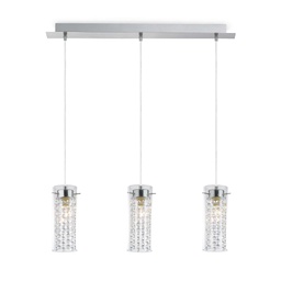 [8021696052366] Lampada a sospensione cromo L 750 x H min 500 - max 1100 x P 135 mm