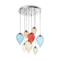[8021696100944] Lampada a sospensione multicolor D 500 x H min 490 - max 1030 mm