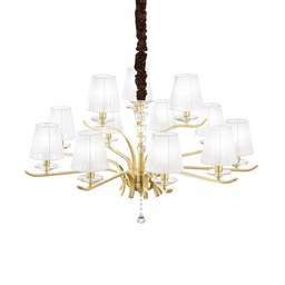[8021696197746] Lampada a sospensione ottone D 1020 x H min 830 - max 1600 mm