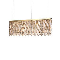 [8021696200071] Lampada a sospensione ottone L 1000 x H min 585 - max 1340 x P 55 mm