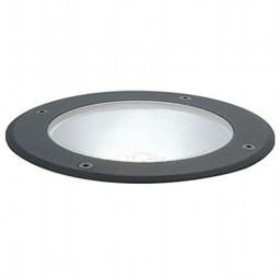 [SOV226/06] Lampada da incasso pavimento in alluminio pressofuso, vetro infrangibile, IP65, 40W nero