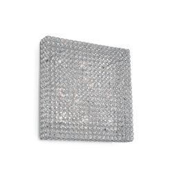 [8021696080291] Lampada da soffitto 10 luci cromo 59,5 x 59,5 x h. 14,5 cm