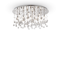 [8021696077819] Lampada da soffitto 15 luci cromo D 80 x H 36 cm