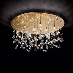 [8021696082790] Lampada da soffitto 15 luci oro D 80 x H 36 cm