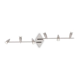 [8021696006338] Lampada da soffitto Alfa PL6 Nickel - L1065xH160xP220mm