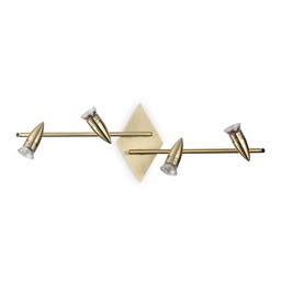[8021696287799] Lampada da soffitto Alfa in ottone - L 715 x H 160 x P 220 mm