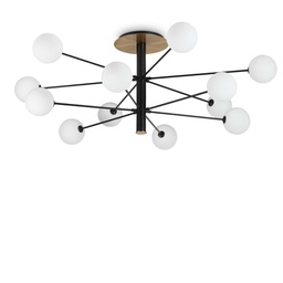 [8021696273709] Lampada da soffitto nero D 1450 x H 535 mm