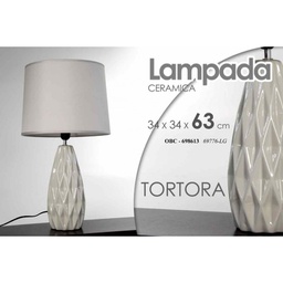 [GIC698613] Lampada da tavolo tortora lume ceramica cm 34 x 34 x 62.5 h