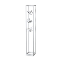 [8021696306339] Lampada da terra audio bianca H1300mm