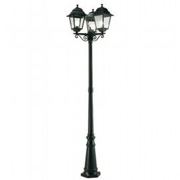 [SOV342/06] Lampada da terra in alluminio pressofuso con diffusori in vetro trasparente - Altezza max 210mm - 3 lampade da 100W - IP43 nero