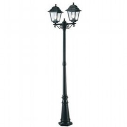 [SOV396/06] Lampada da terra in alluminio pressofuso con diffusori in vetro trasparente, altezza max 210mm, alimentazione 230V ~ 50Hz, IP43 nero