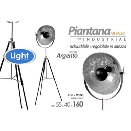 [GIC755743] Lampada da terra regista industrial argento cm 160h