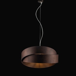 [19980068] Lampadario  a sospensione in ferro Marrone Grafite due luci 46x h22 cm