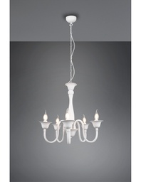 [TRIO112900531] Lampadario Bianco 5 Luci Con Catena Elsa Trio Lighting