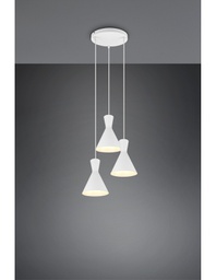 [TRIOR30783931] Lampadario Rotondo Enzo 3xE27 Bianco Opaco Trio Lighting