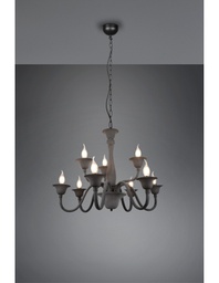 [TRIO112900942] Lampadario Salone 9 Luci Nero Con Catena Elsa Trio Lighting