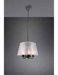 [TRIOR31035032] Lampadario Salone Paralume Organza 5 Luci Bianco Cima Trio Lighting