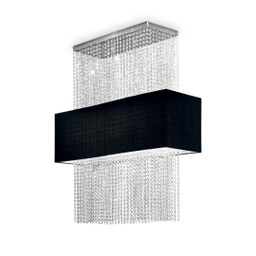 [8021696101163] Lampadario a sospensione 5 luci nero 90x30xh.106 cm