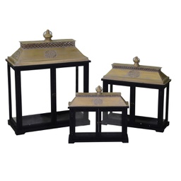 [V3725600000] Lanterna in legno 1-3 nero