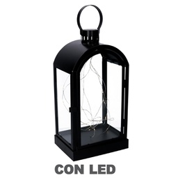 [V3725000000] Lanterna led metallo nero cm20,2x15,2h38,5-46