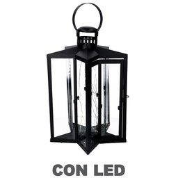 [V3724980000] Lanterna led metallo stella nero cm27,5x27,5h42-48