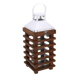 [V3723240000] Lanterna legno marrone rettangolare cm 15