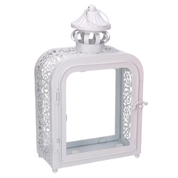 [V3724950000] Lanterna metallo bianco cm 17x9h30