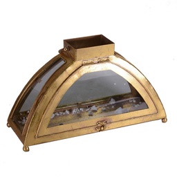 [V6101920000] Lanterna metallo oro anticato cm50,5x19,5h29