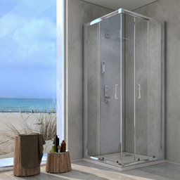 [DFLEX-100-GTB1-C75] Lato doccia angolare in cristallo cm 73-75 / Apertura cm 26
