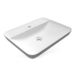 [DFLEX-185-RNSRF-55] Lavabo ad incasso rettangolare monoforo 55 x 42 cm bianco