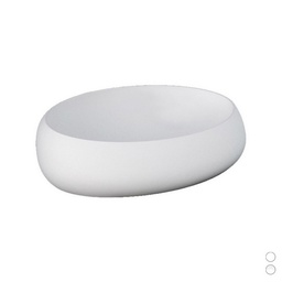 [DFLEX-182-P112-BA58] Lavabo da appoggio ovale, bianco alpino, 58 cm