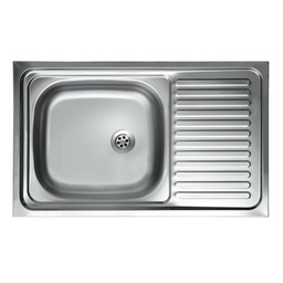 [EFFEZ30732] Lavello cucina vasca con gocciolatoio dx acciaio da appoggio 50x90 cm (N118DX) EFFEZ