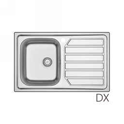 [DFLEX-140-1788-DX] Lavello incasso acciaio inox 80x50 cm con gocciolatoio dx