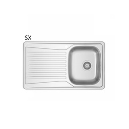 [DFLEX-140-1786-SX] Lavello incasso acciaio inox 86x50 cm con gocciolatoio sx